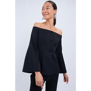 TUCKERNUCK Black Off the Shoulder Bria Blouse Size M NWT Retail $228 Tuckernuck